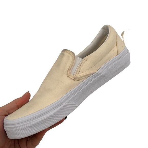 Vans off white cream slip ons sneaker women’s size 9 men’s size 7.5 - Picture 2 of 11